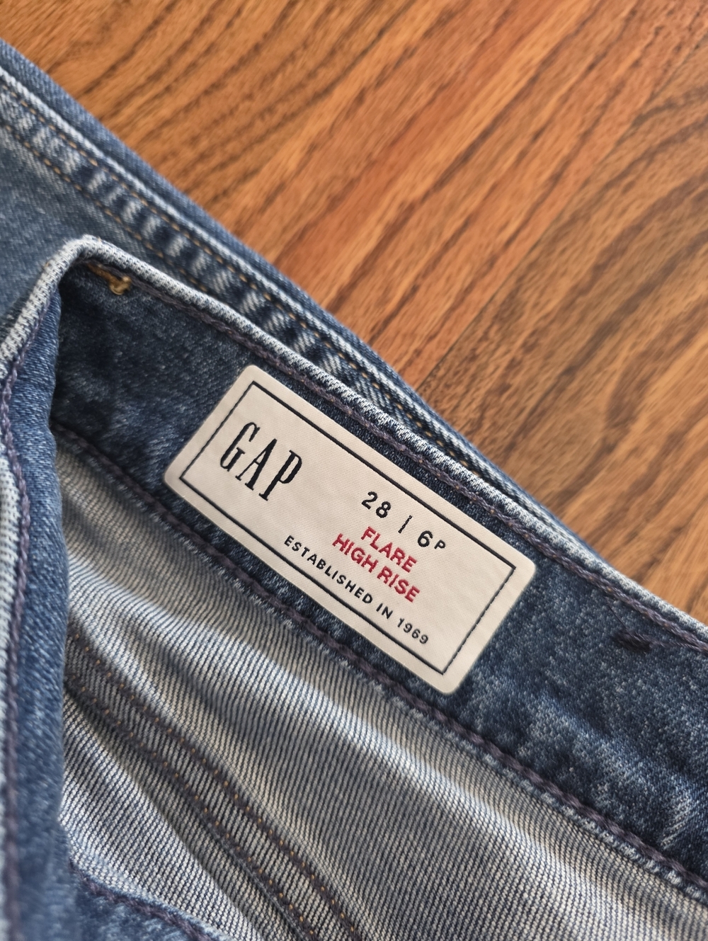 GAP Women's Medium Blue High-Rise Flare Jeans